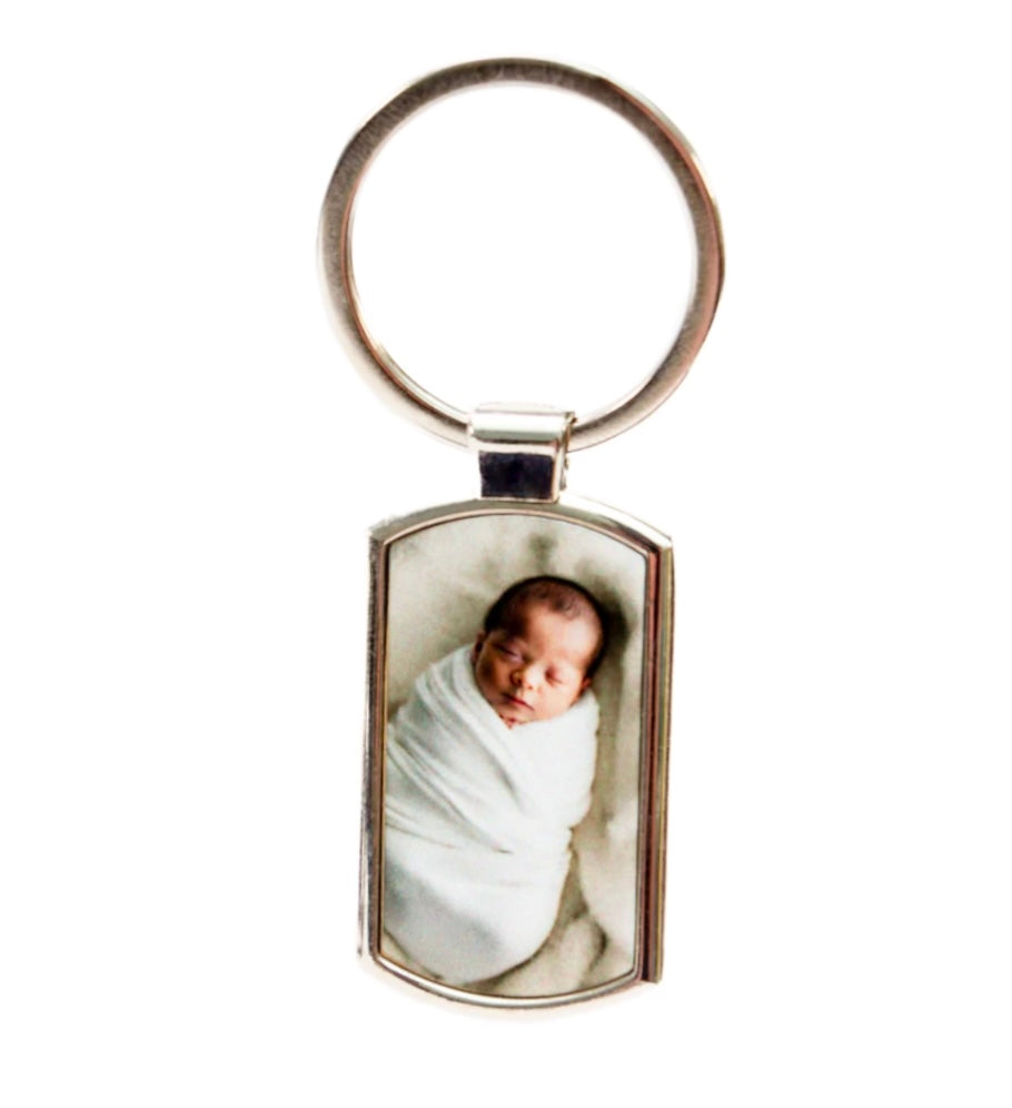 Tag shaped keyring